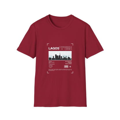 Lagos Retro City T-Shirt - Unisex Softstyle Tee for Urban Explorers, Perfect for Travel, Summer, Gifts, and Casual Wear