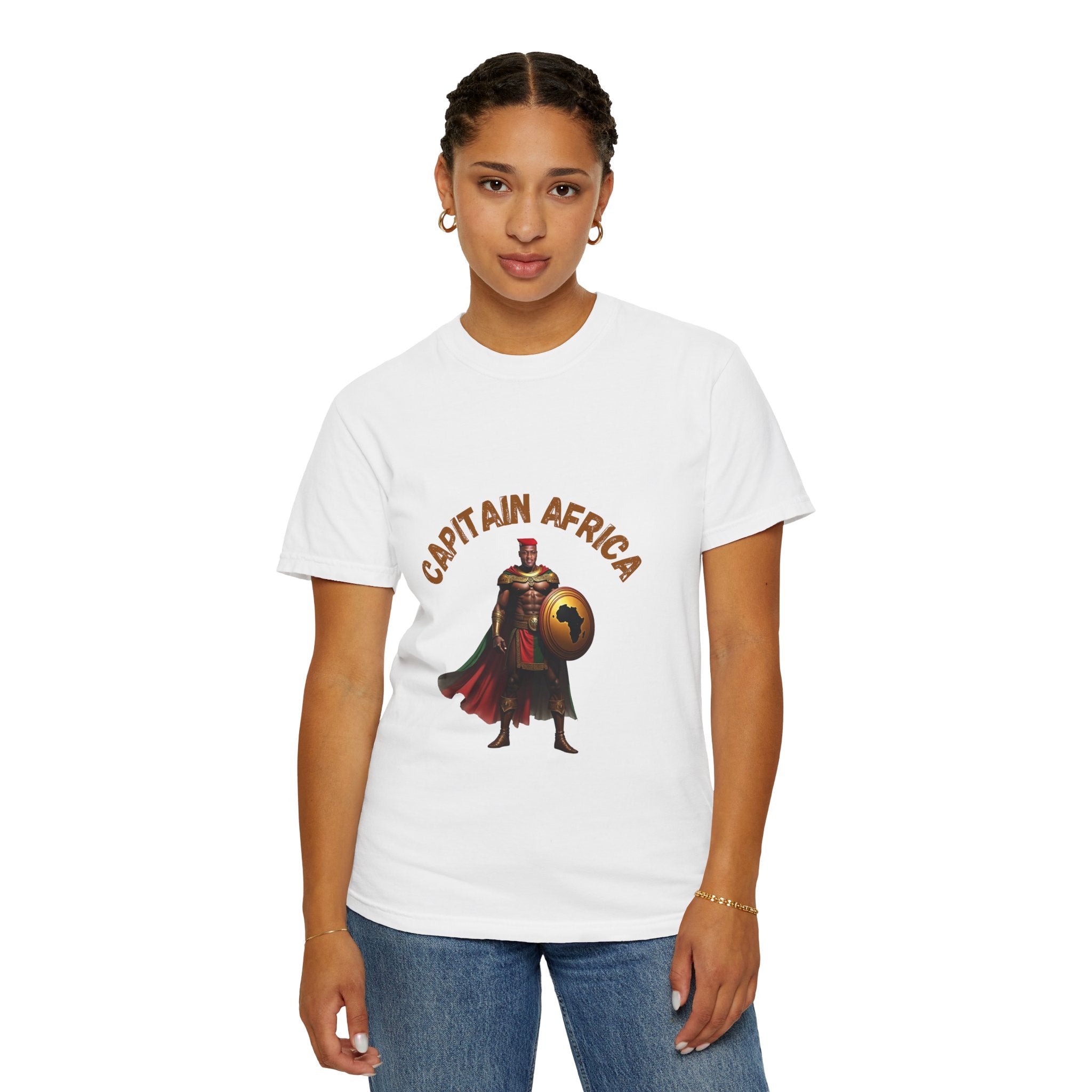 Captain Africa Unisex Garment-Dyed T-Shirt - Bold and Cultural Statement Tee