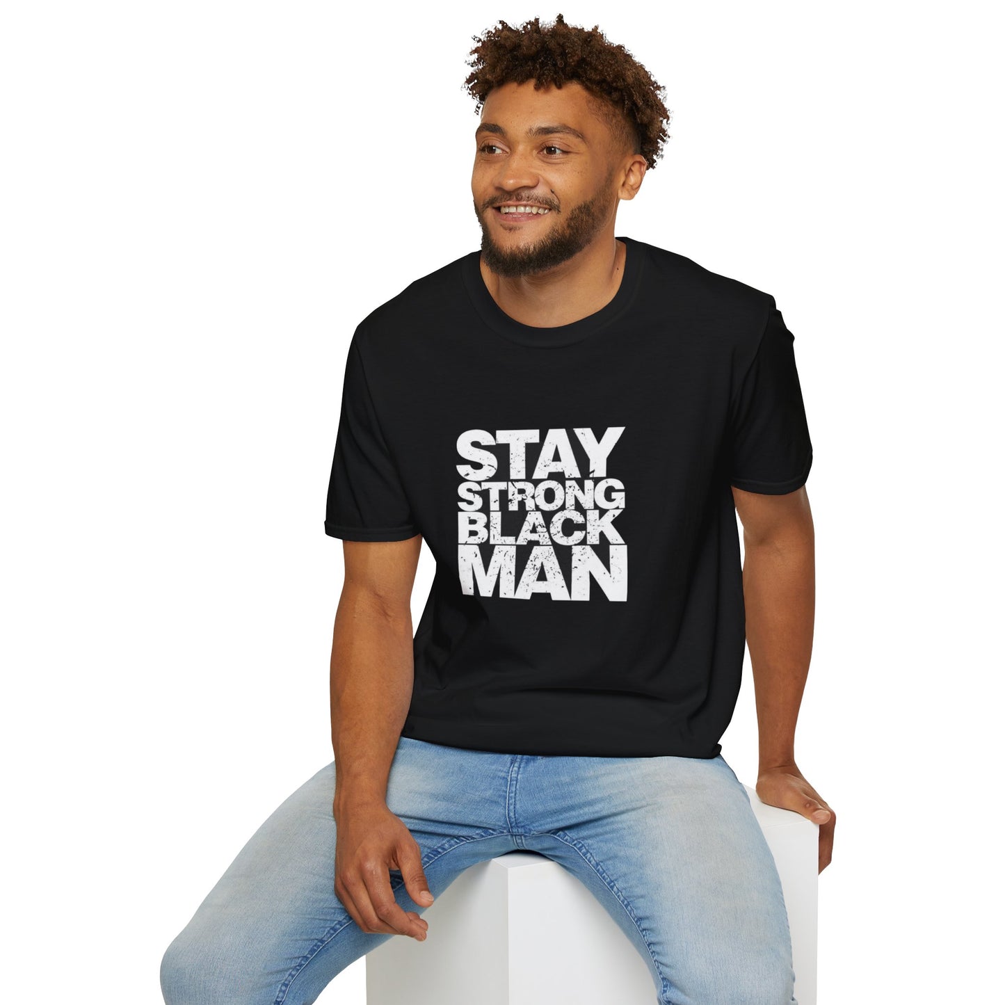 Stay Strong Black Man T-Shirt - Inspirational Daily Wear, Black Men's Pride Apparel, Gifts for Black History Month, Motivational Fashion