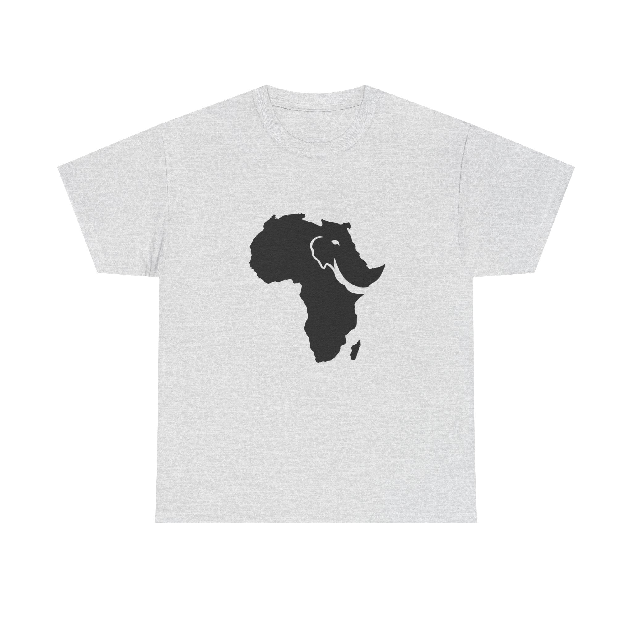 African Elephant Silhouette Unisex Heavy Cotton Tee, Graphic Tee, Nature Lover Shirt, Animal Conservation Gift, Eco-Friendly Fashion