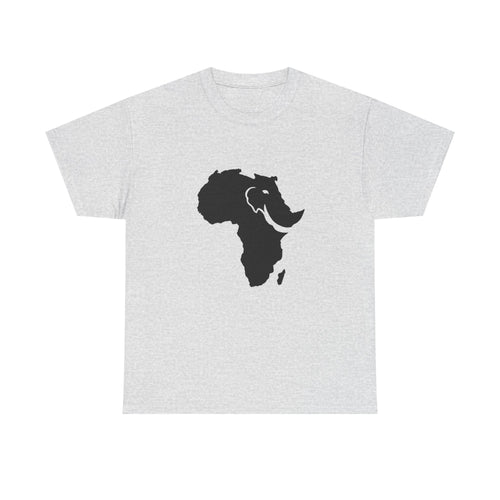 African Elephant Silhouette Unisex Heavy Cotton Tee, Graphic Tee, Nature Lover Shirt, Animal Conservation Gift, Eco-Friendly Fashion