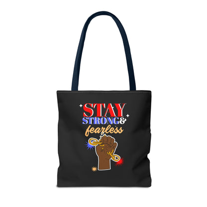 Stay Strong & Fearless Tote – Bold Afrocentric Print, Everyday Empowerment Bag