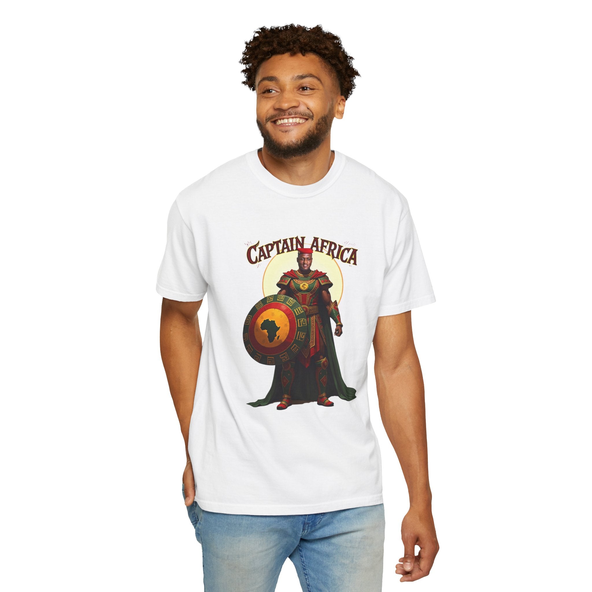 Captain Africa Graphic T-Shirt, Unisex Fashion Tee, Fun Casual Wear, Perfect for Marvel Fans, Unique Gift Idea