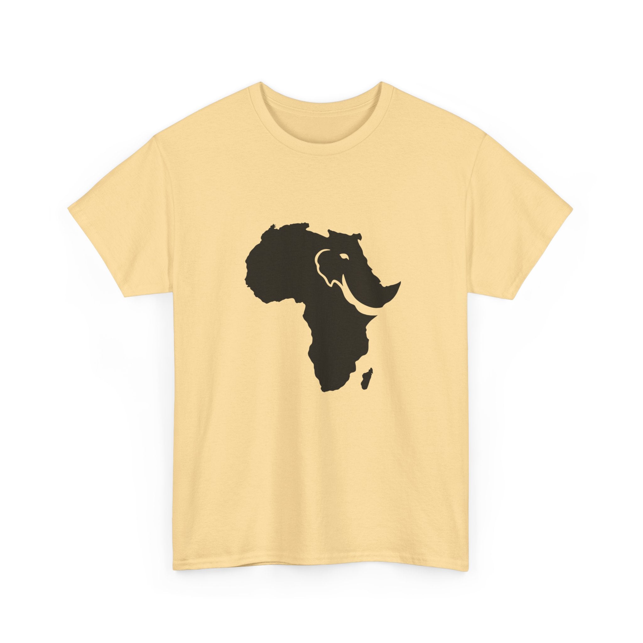 African Elephant Silhouette Unisex Heavy Cotton Tee, Graphic Tee, Nature Lover Shirt, Animal Conservation Gift, Eco-Friendly Fashion