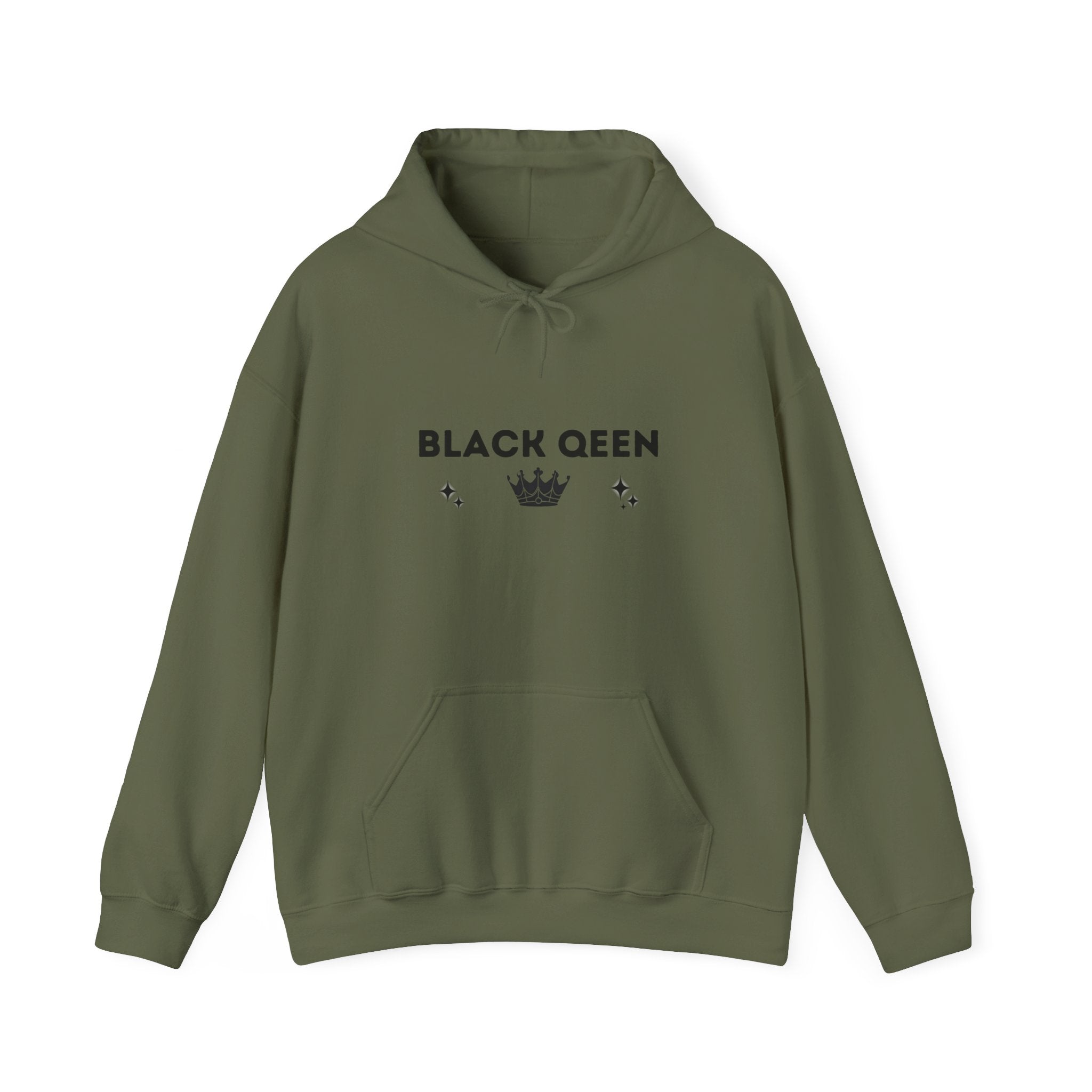 Black Queen Hooded Sweatshirt - Cozy Unisex Heavy Blend for Empowerment