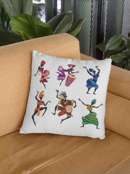 Vibrant African Dance Throw Pillow