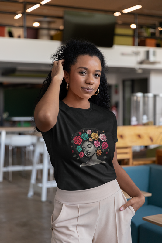 Black and Proud Afro Girl Tee
