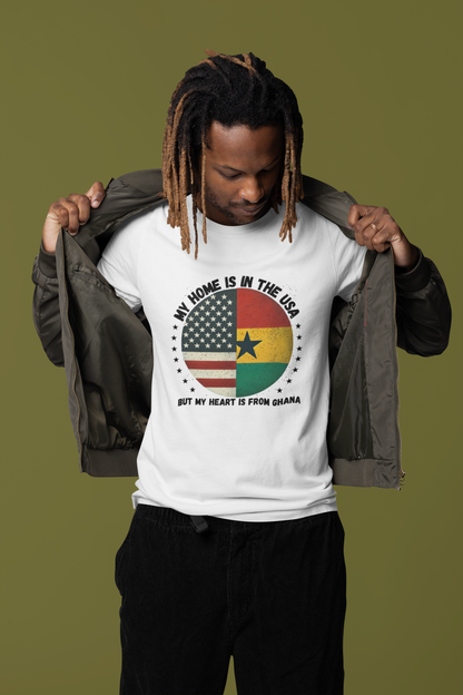 My Home Is in the USA but My Heart Is from Ghana T-Shirt