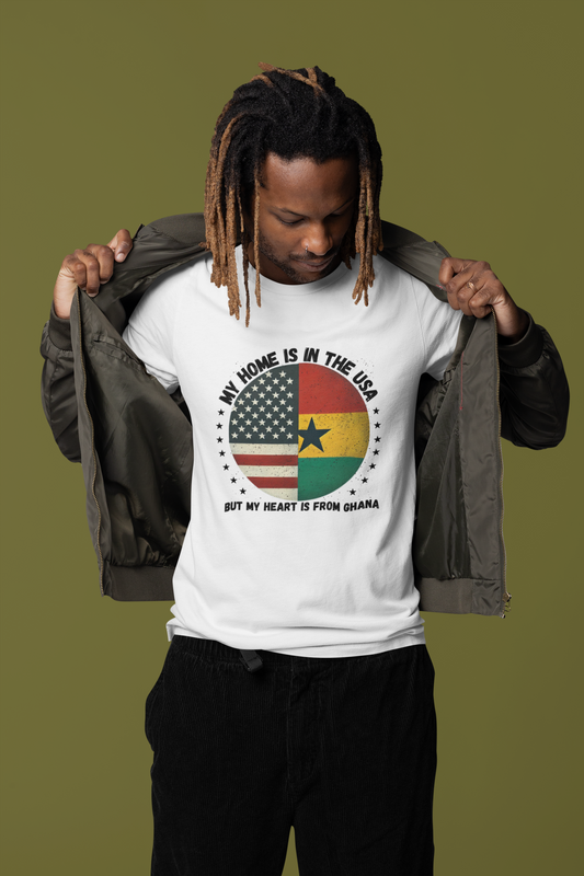 My Home Is in the USA but My Heart Is from Ghana T-Shirt