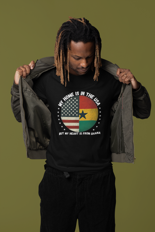 My Home Is In The USA But My Heart Is In Ghana tee