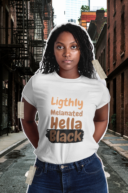 Lightly melanated Hell Black Tee