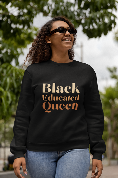 Black Educated Queen Unisex Crewneck Sweatshirt