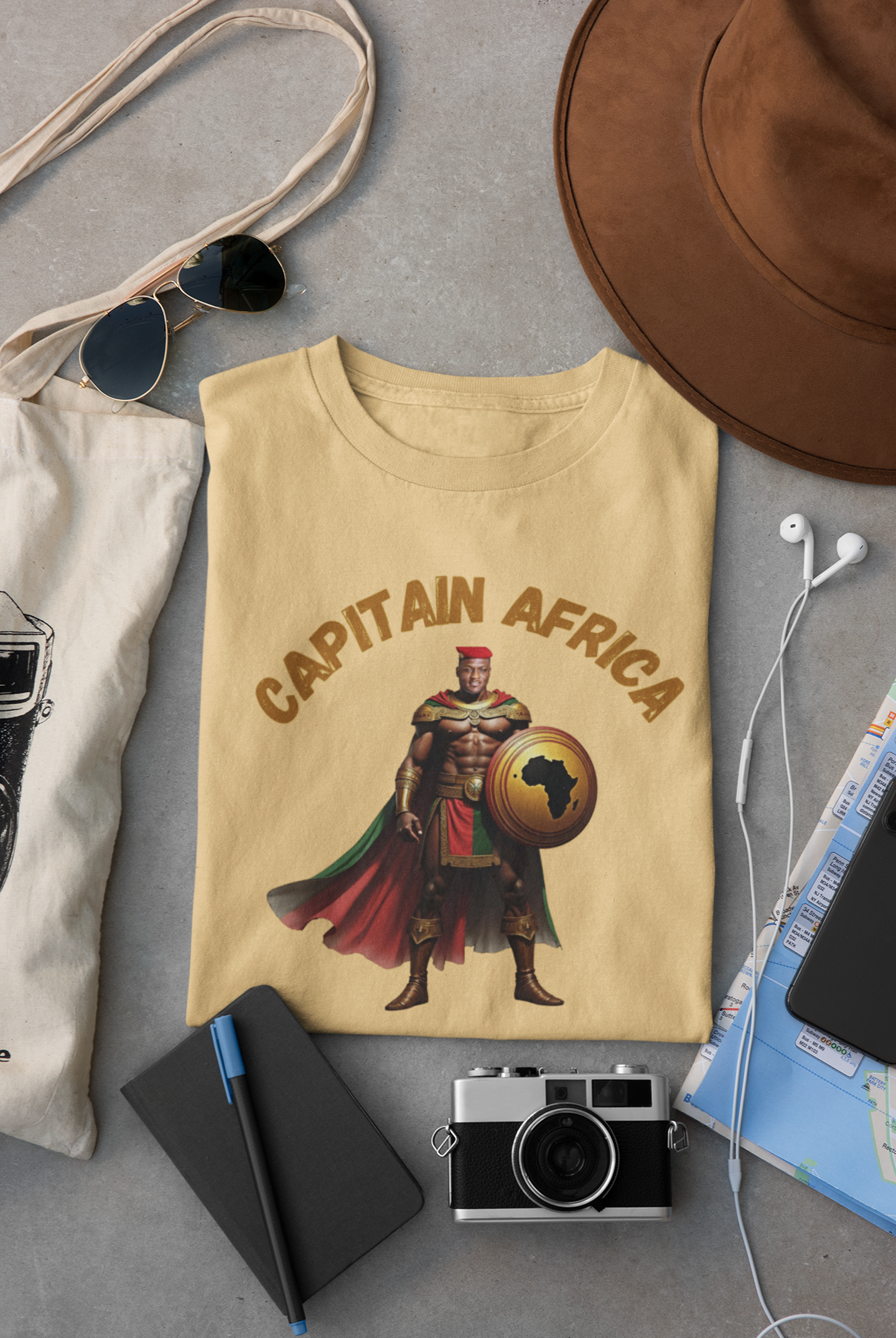Captain Africa Unisex Softstyle T-Shirt, Comfortable Graphic Tee, Perfect for Gifts, Everyday Wear, Cultural Pride