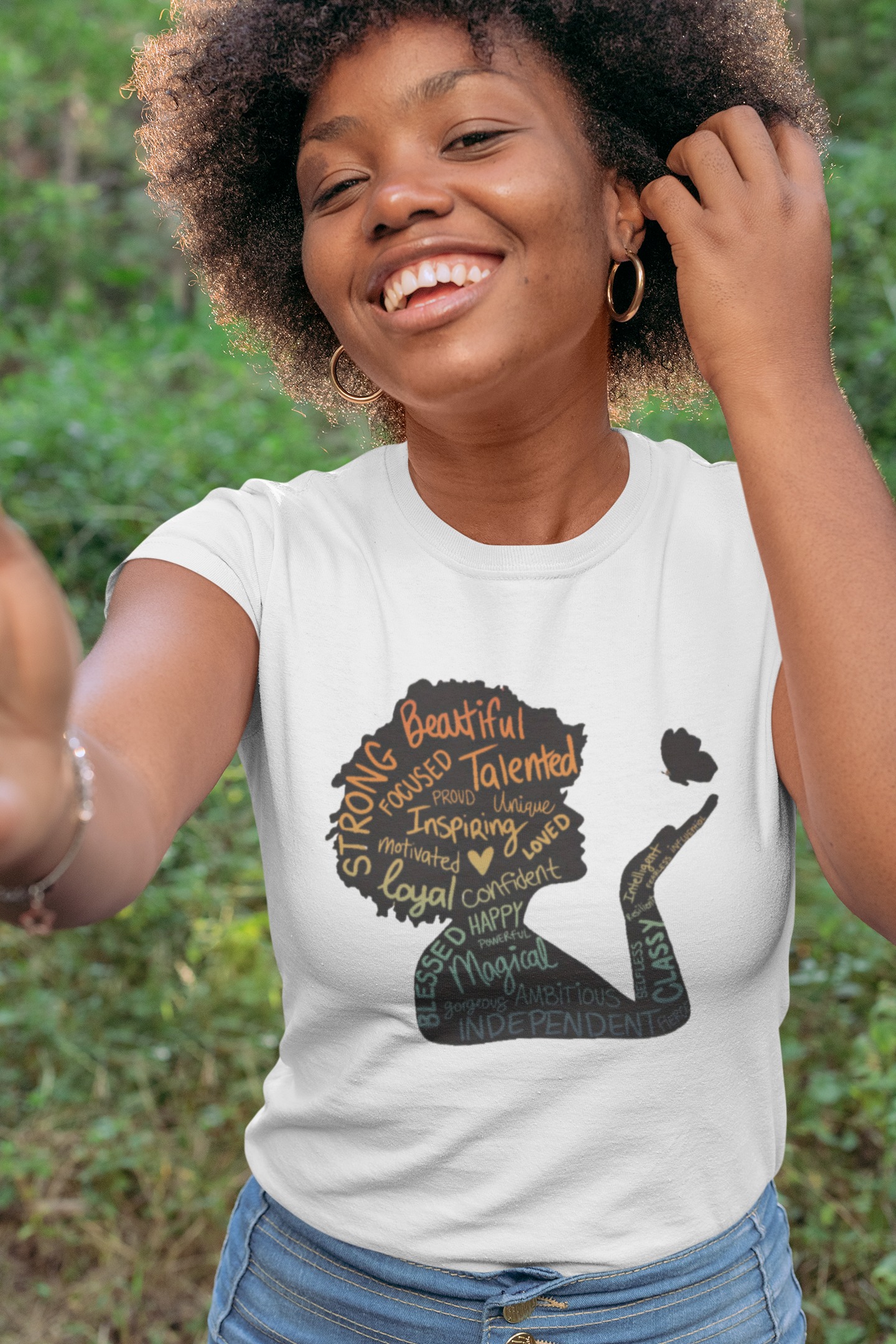 Empowering Afrocentric Woman Affirmation Tee, Self-Love Gift, Motivational Apparel