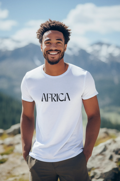Minimalist AFRICA Typography T-Shirt, Perfect Gift for Culture Enthusiasts
