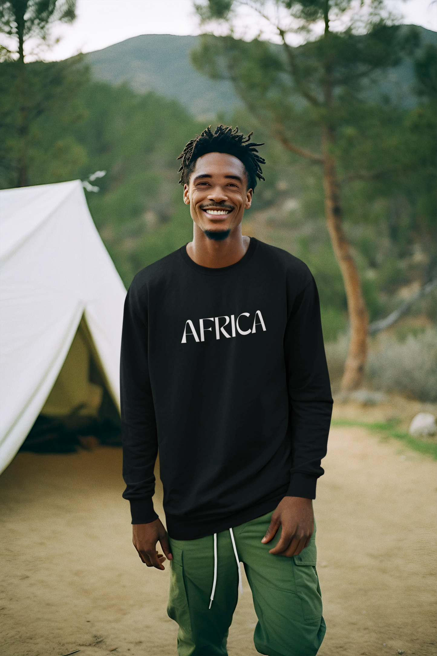 Minimalist AFRICA Typography Sweatshirt, Casual Wear, Travel Souvenir, Gift Idea