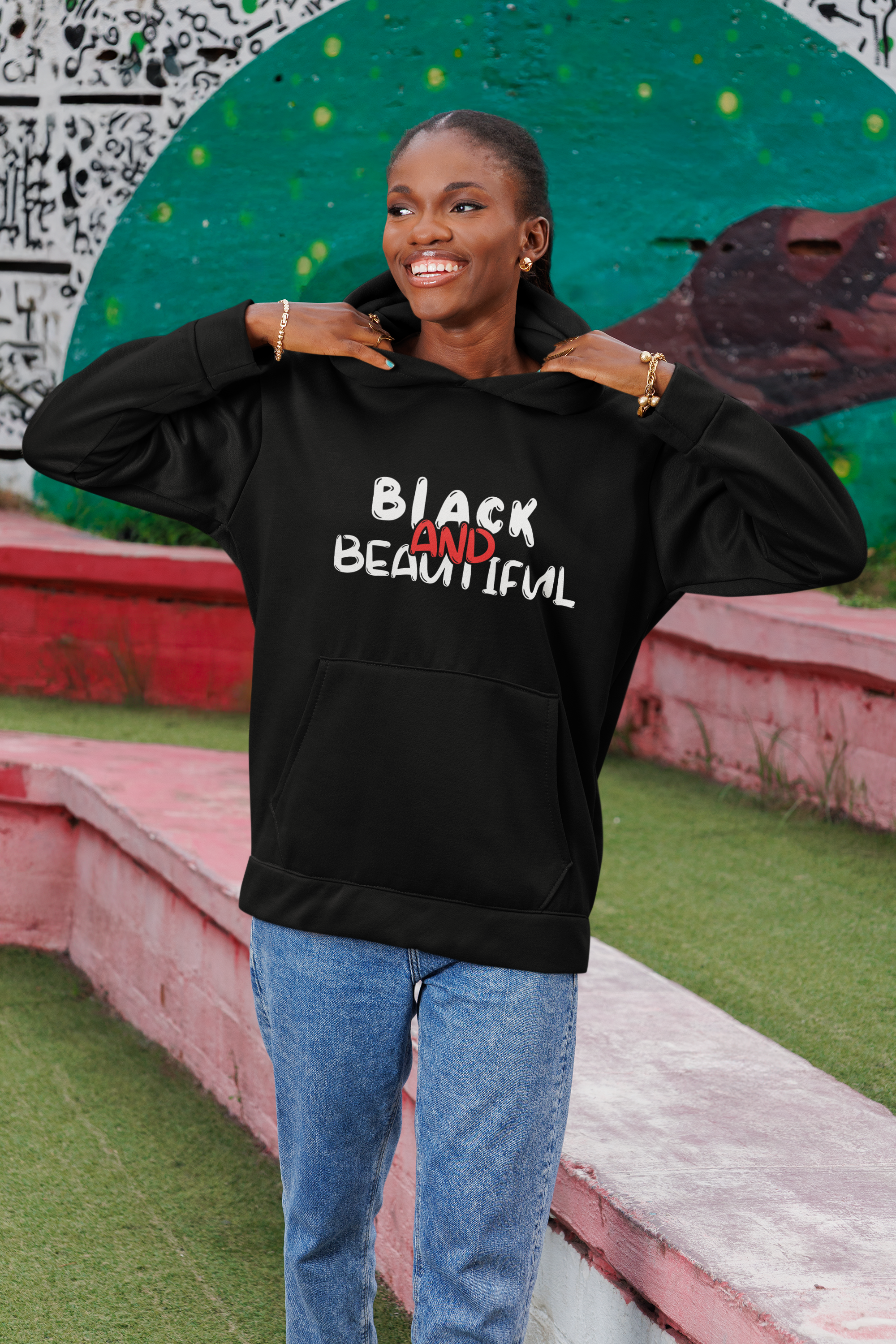 Black and Beautiful Unisex Hoodie, Comfortable Casual Wear, Fashion Sweatshirt for All, Perfect for Everyday & Celebrations, Gift Idea