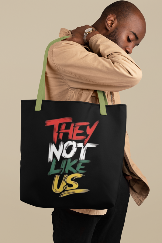 Vibrant Statement Tote Bag with 'They Not Like Us' Design, Eco-Friendly Shopping, Beach, Everyday Use, Gift for Friends
