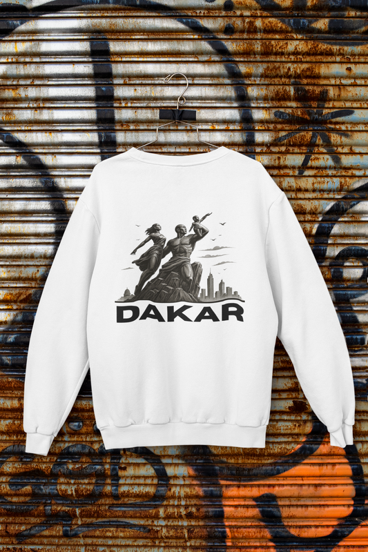 Dakar Graphic Sweatshirt, Unisex Streetwear, Cozy Fall Apparel, Vintage Style, Gift for Travel Lovers
