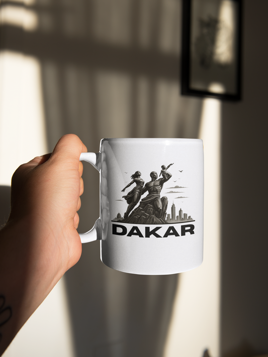 African Monument Statue Ceramic Mug - Perfect Gift for NYC Lovers, Travel Souvenir, Coffee Cup, Unique Kitchen Decor, 11oz & 15oz Options