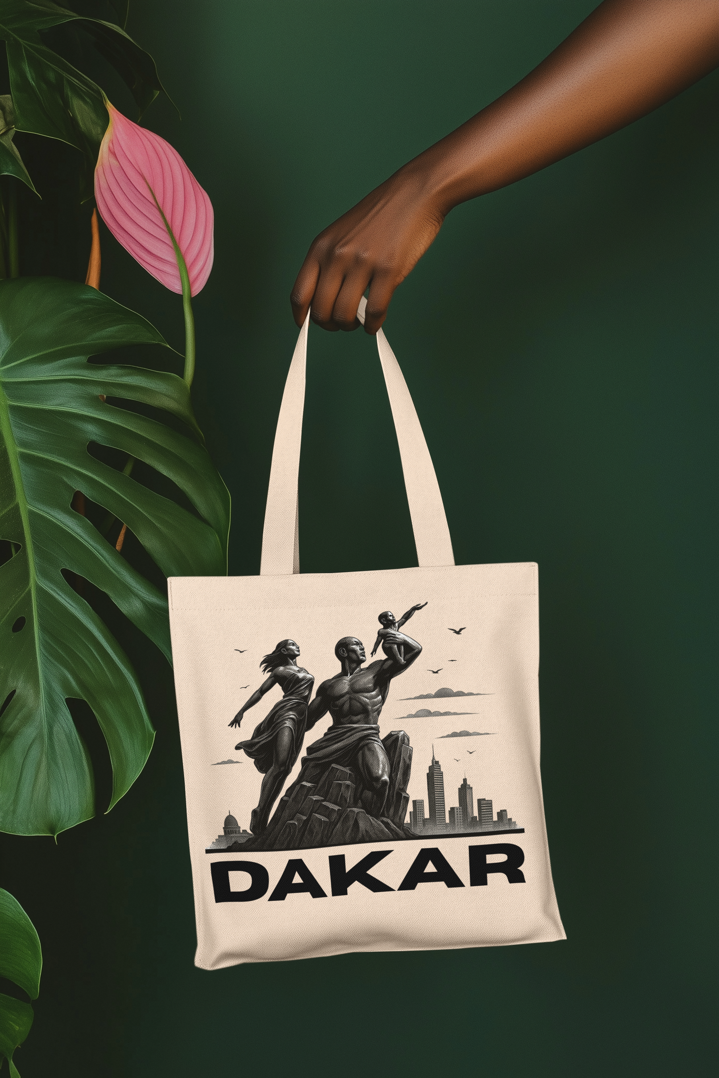 Dakar Inspired Cotton Canvas Tote Bag, Eco-Friendly Shopping Bag, Beach Tote, Travel Accessory, Art Lover Gift, Stylish Carryall