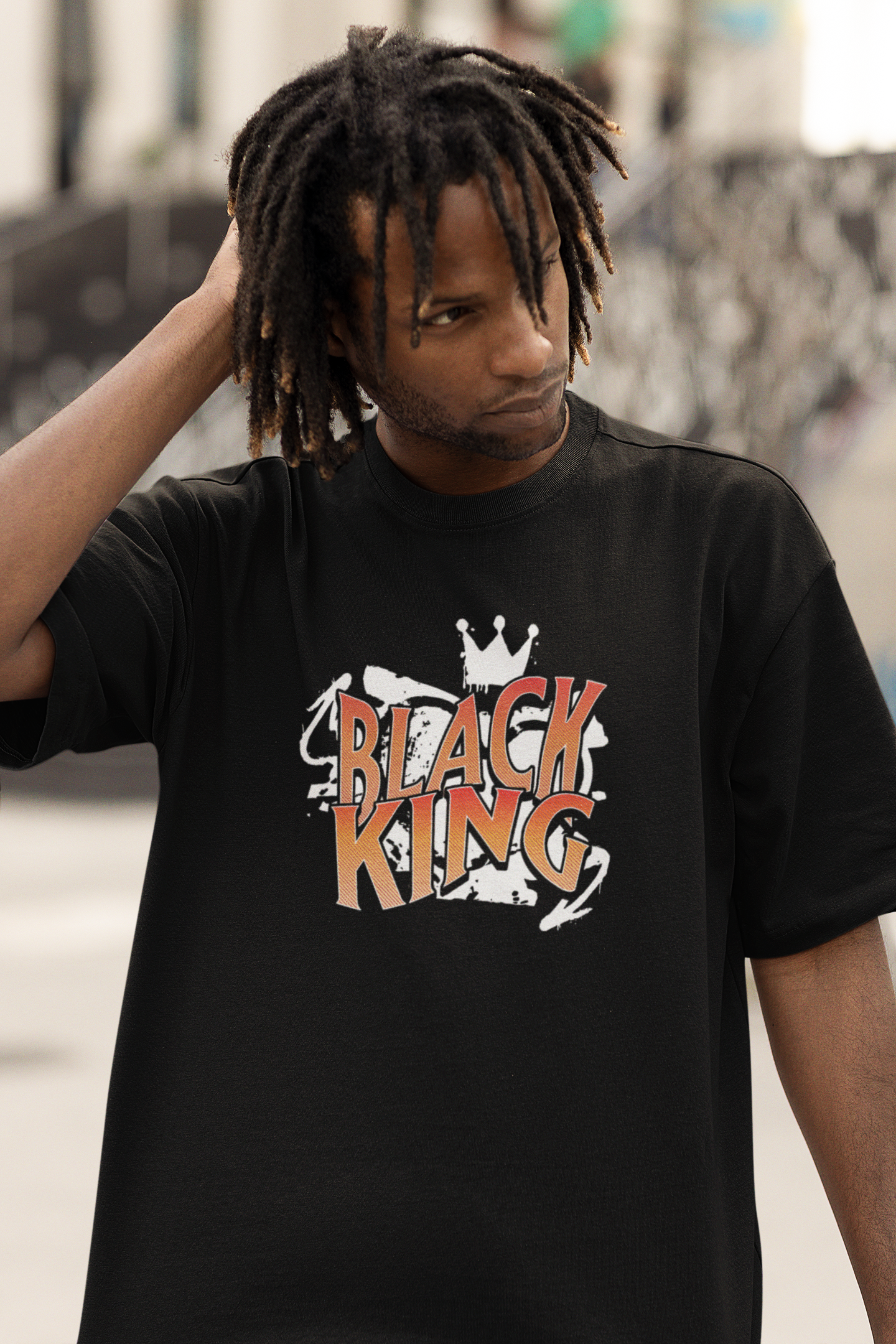 Black King Garment-Dyed Unisex T-Shirt, Urban Fashion Tee, Streetwear Style, Gift for Him, Black History Month, Crown Design
