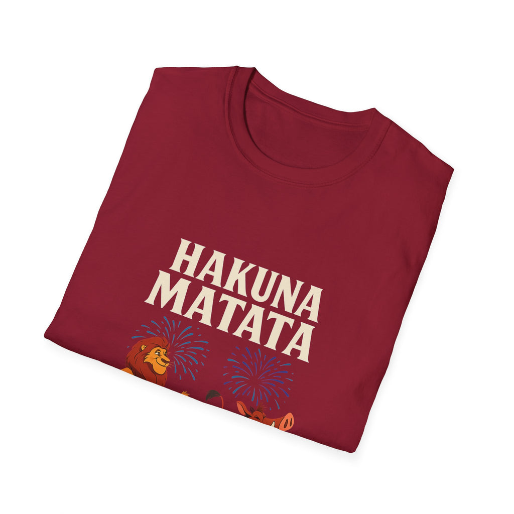 Hakuna Matata Tee, Unisex Softstyle T-Shirt, Fun Graphic Shirt, Gift for Friends, Casual Wear, Summer Tee, Disney Inspired