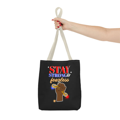 Stay Strong & Fearless Tote – Bold Afrocentric Print, Everyday Empowerment Bag