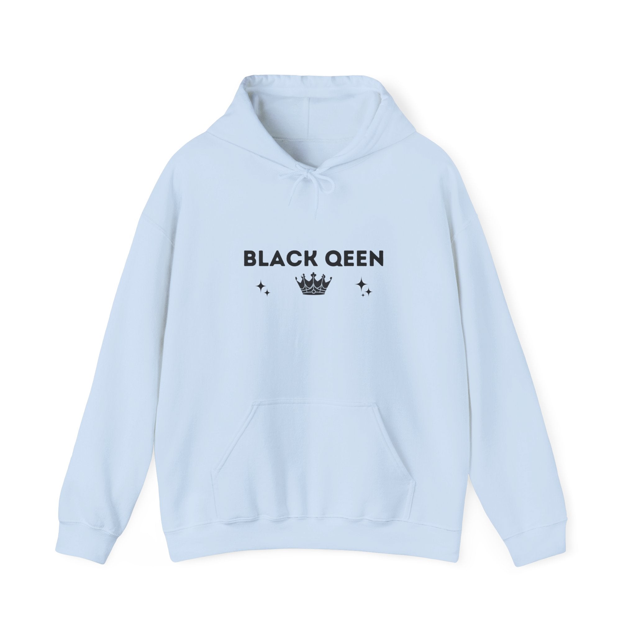 Black Queen Hooded Sweatshirt - Cozy Unisex Heavy Blend for Empowerment