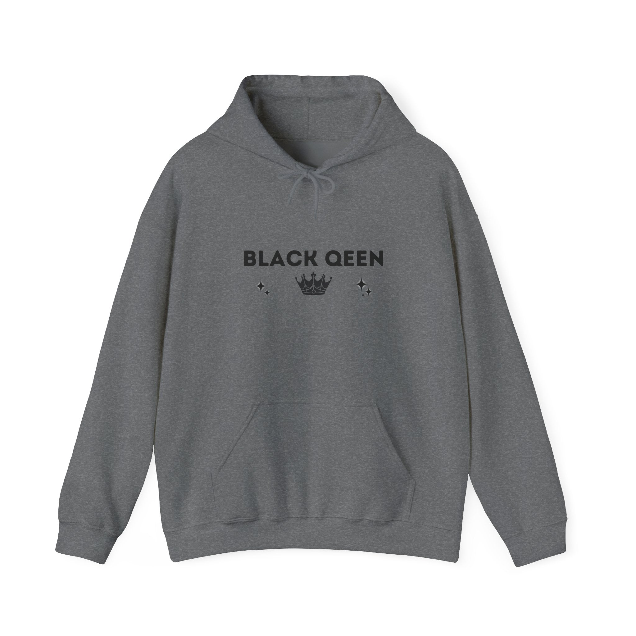 Black Queen Hooded Sweatshirt - Cozy Unisex Heavy Blend for Empowerment