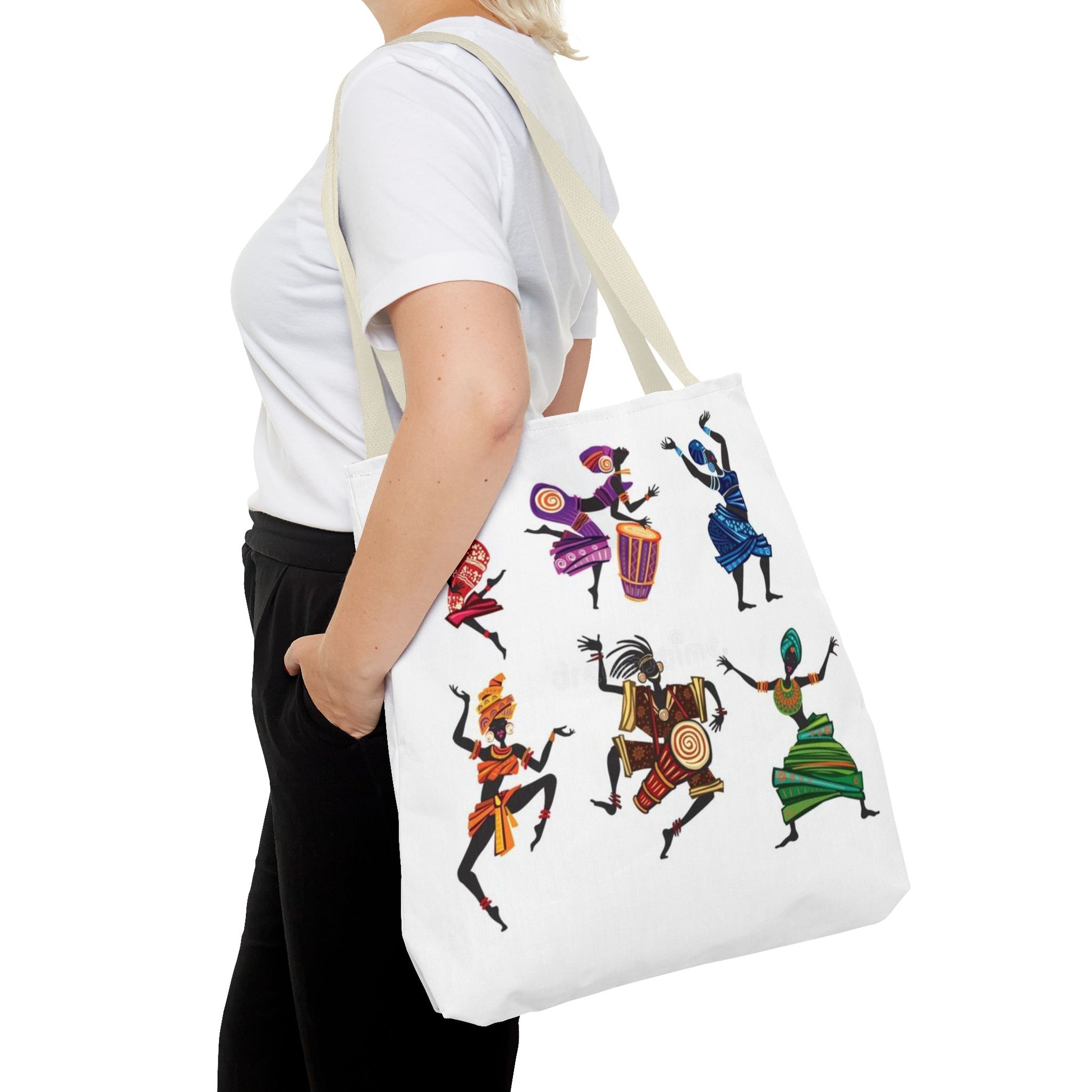 Afro Dance Vibes Tote Bag – Colorful African Dancers Print