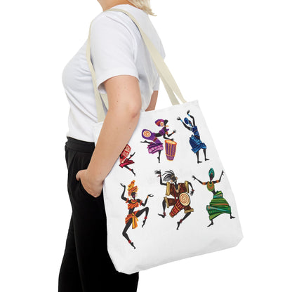 Afro Dance Vibes Tote Bag – Colorful African Dancers Print