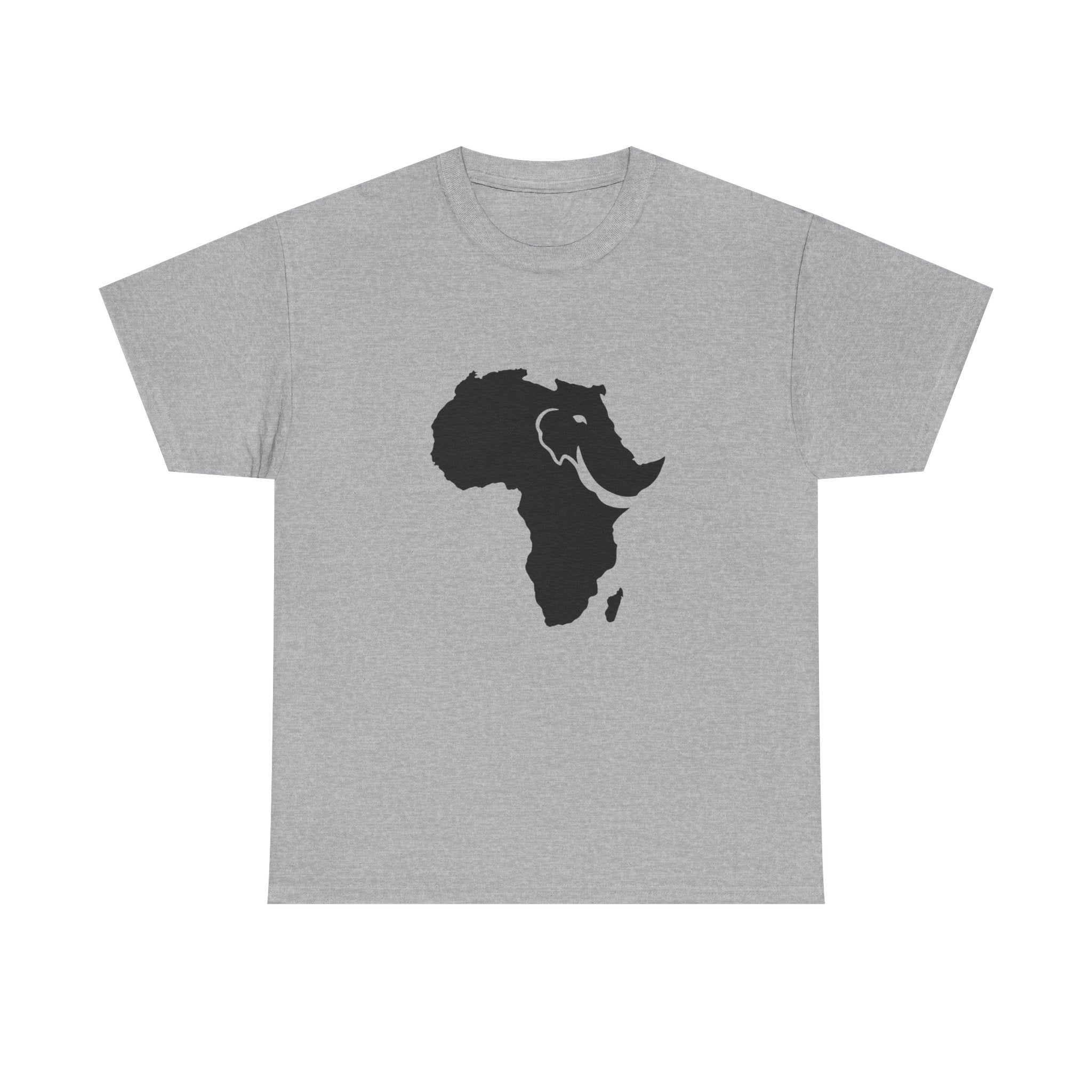 African Elephant Silhouette Unisex Heavy Cotton Tee, Graphic Tee, Nature Lover Shirt, Animal Conservation Gift, Eco-Friendly Fashion