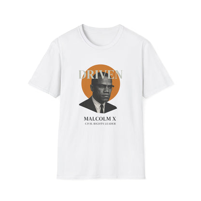 Driven Malcolm X Unisex Softstyle T-Shirt - Celebrate Civil Rights Leadership