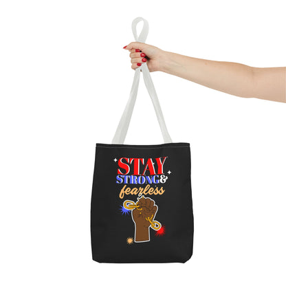 Stay Strong & Fearless Tote – Bold Afrocentric Print, Everyday Empowerment Bag