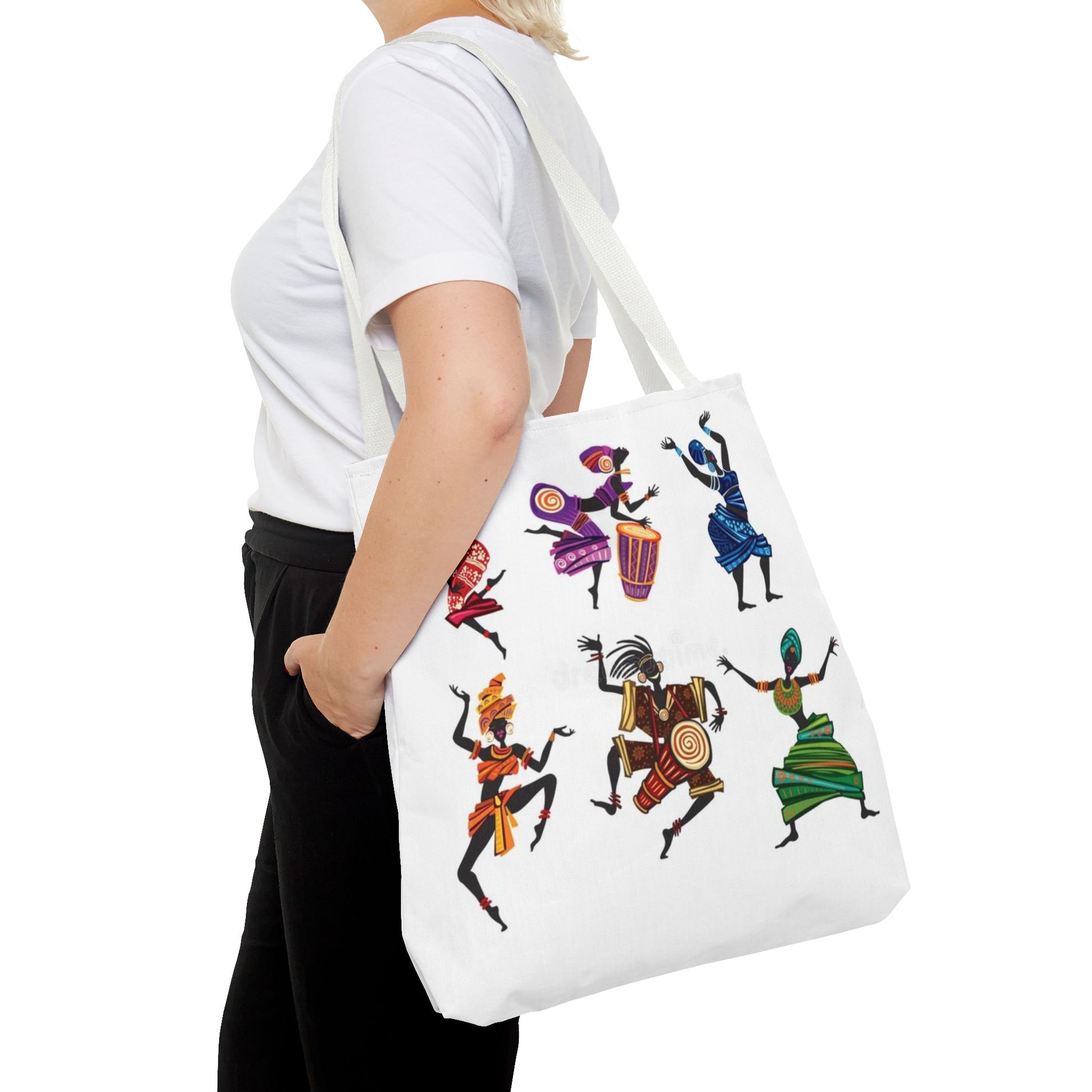 Afro Dance Vibes Tote Bag – Colorful African Dancers Print