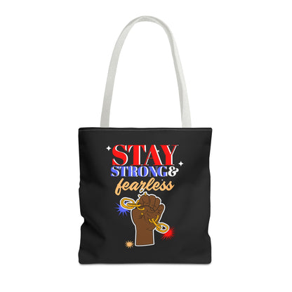 Stay Strong & Fearless Tote – Bold Afrocentric Print, Everyday Empowerment Bag