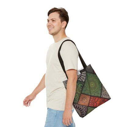 Ethnic Mosaic Art Tote Bag – Colorful, Durable, and Stylish