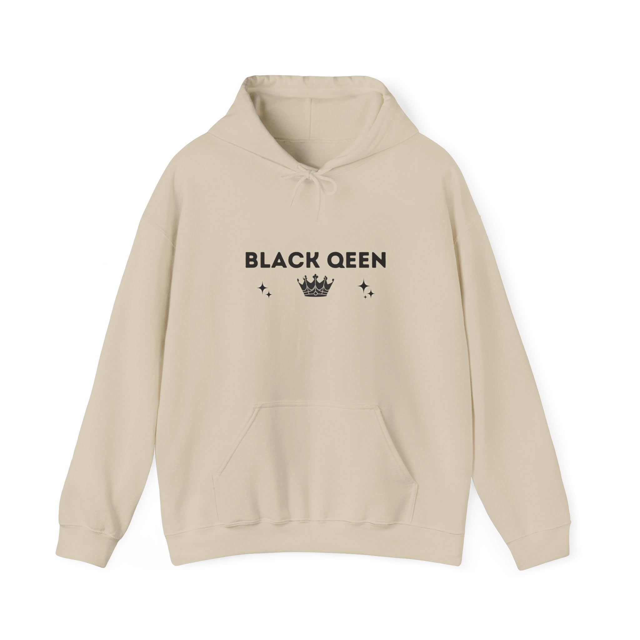 Black Queen Hooded Sweatshirt - Cozy Unisex Heavy Blend for Empowerment