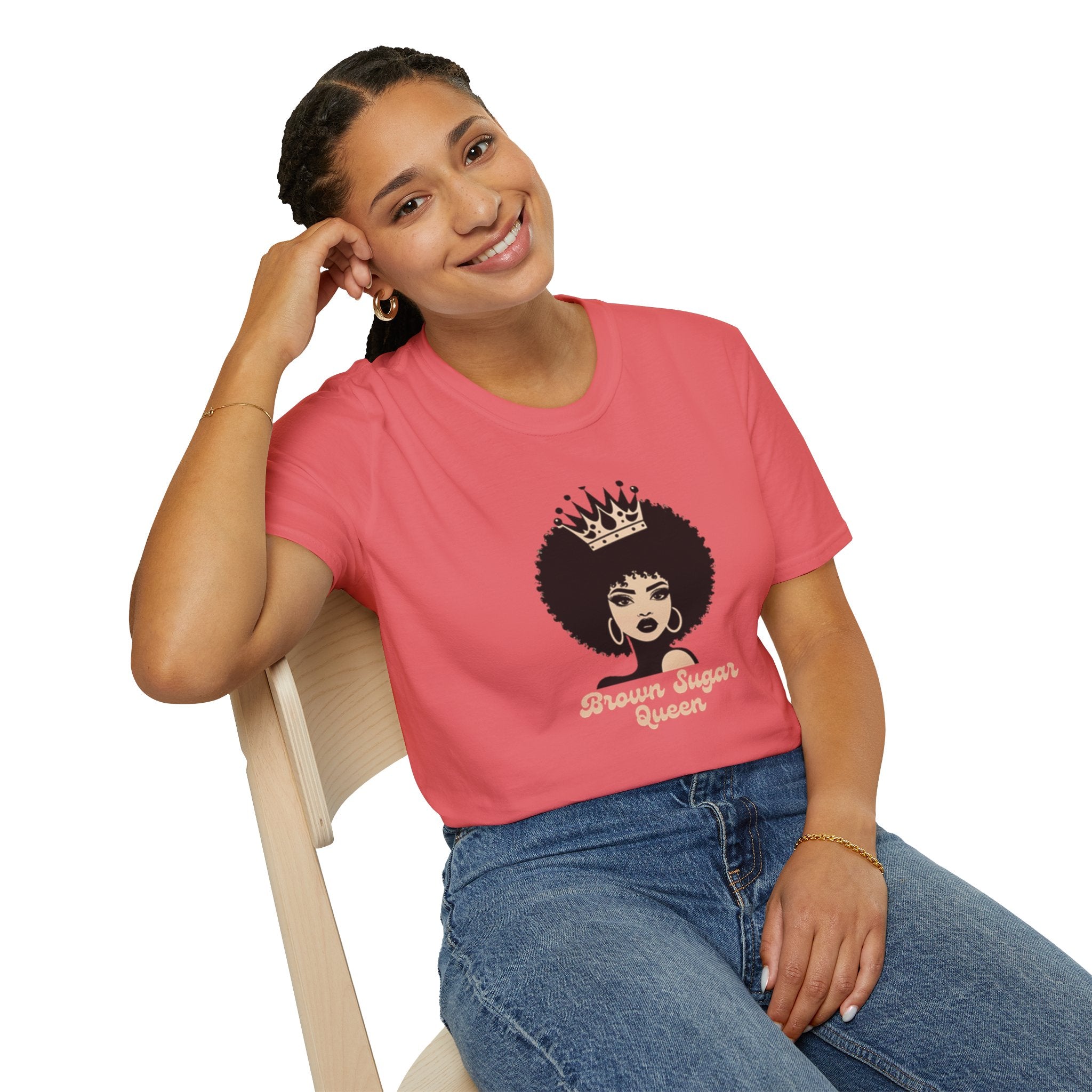 Brown Sugar Queen T-Shirt - Celebrate Heritage, Empowerment Gift, Unisex Tee for Afrofuturism, Birthday, Black History Month
