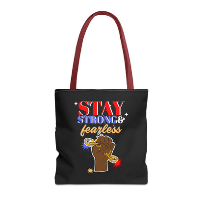 Stay Strong & Fearless Tote – Bold Afrocentric Print, Everyday Empowerment Bag