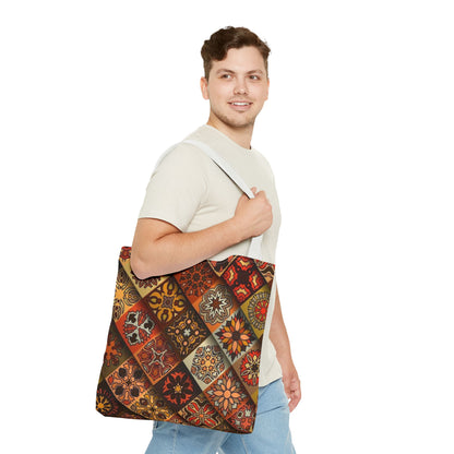 Ethnic Mosaic Art Tote Bag – Colorful, Durable, and Stylish
