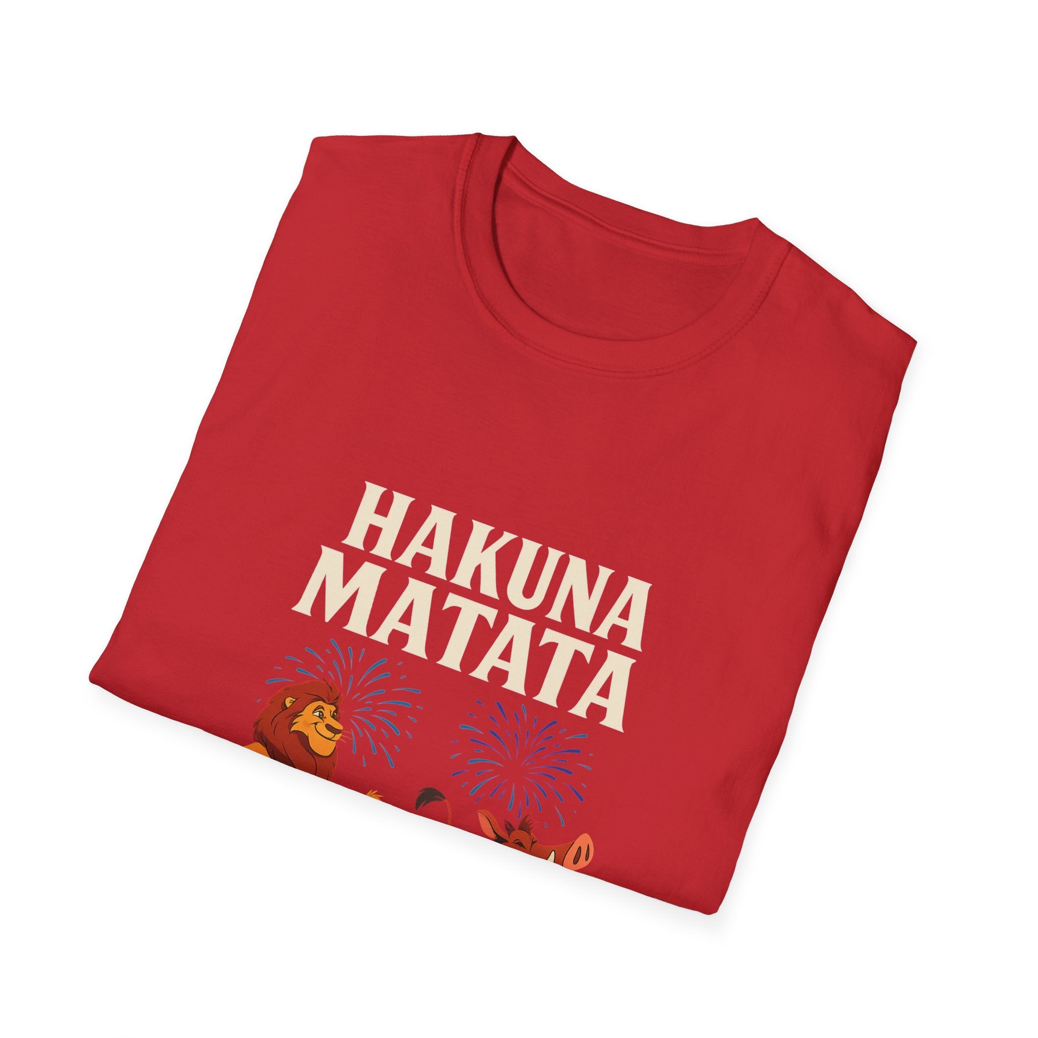 Hakuna Matata Tee, Unisex Softstyle T-Shirt, Fun Graphic Shirt, Gift for Friends, Casual Wear, Summer Tee, Disney Inspired