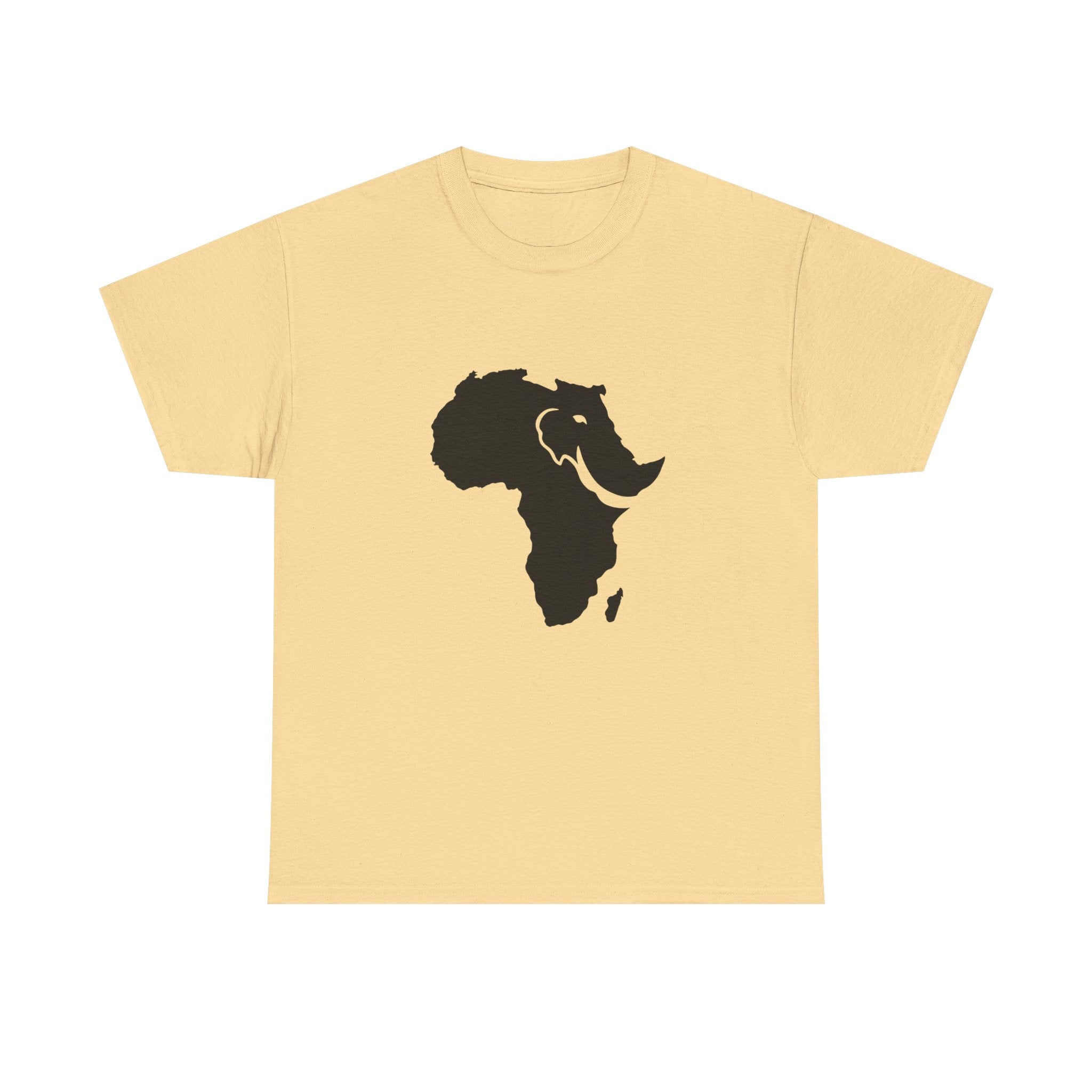 African Elephant Silhouette Unisex Heavy Cotton Tee, Graphic Tee, Nature Lover Shirt, Animal Conservation Gift, Eco-Friendly Fashion