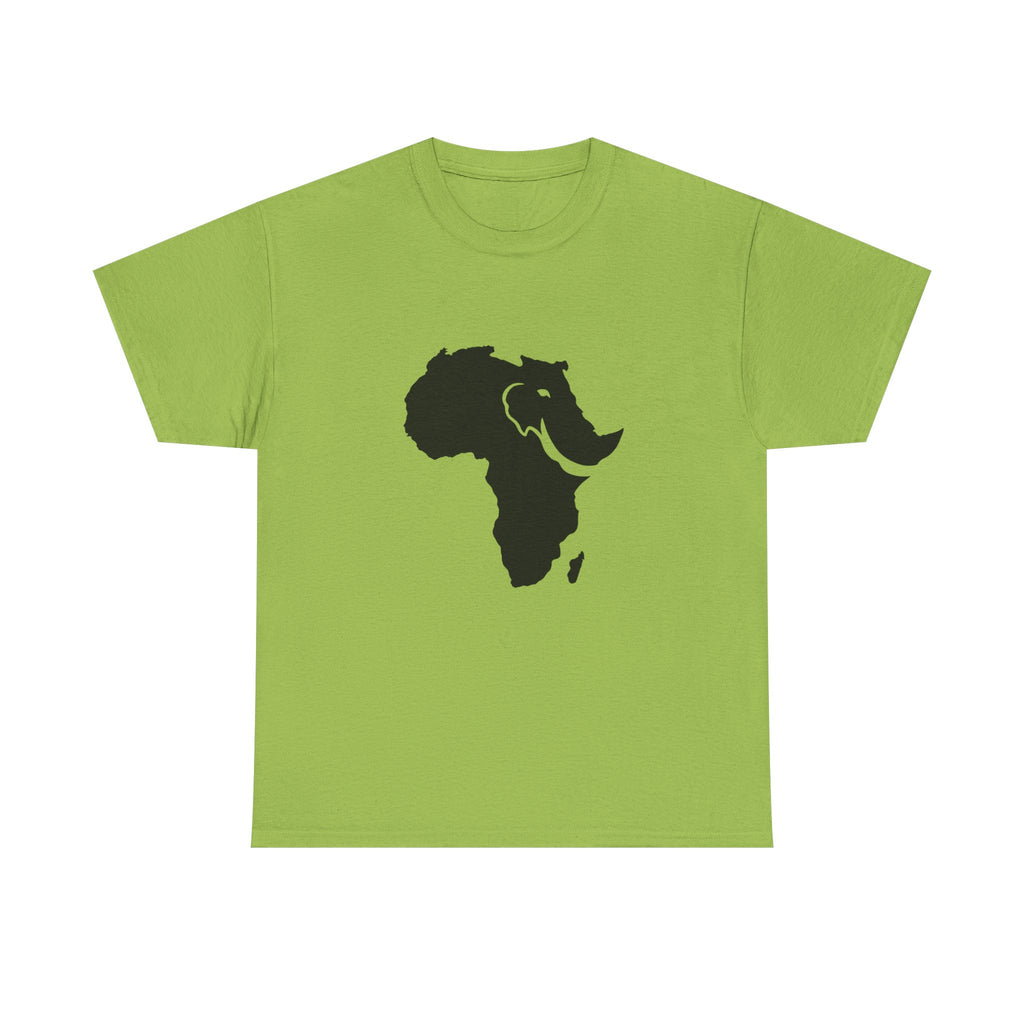 African Elephant Silhouette Unisex Heavy Cotton Tee, Graphic Tee, Nature Lover Shirt, Animal Conservation Gift, Eco-Friendly Fashion