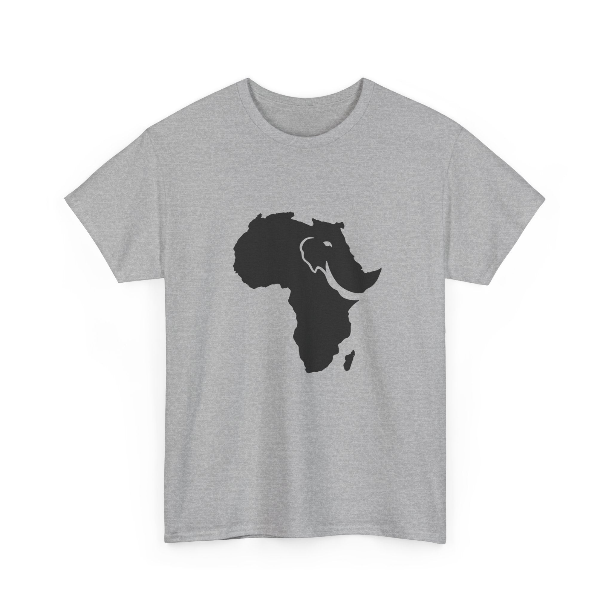 African Elephant Silhouette Unisex Heavy Cotton Tee, Graphic Tee, Nature Lover Shirt, Animal Conservation Gift, Eco-Friendly Fashion