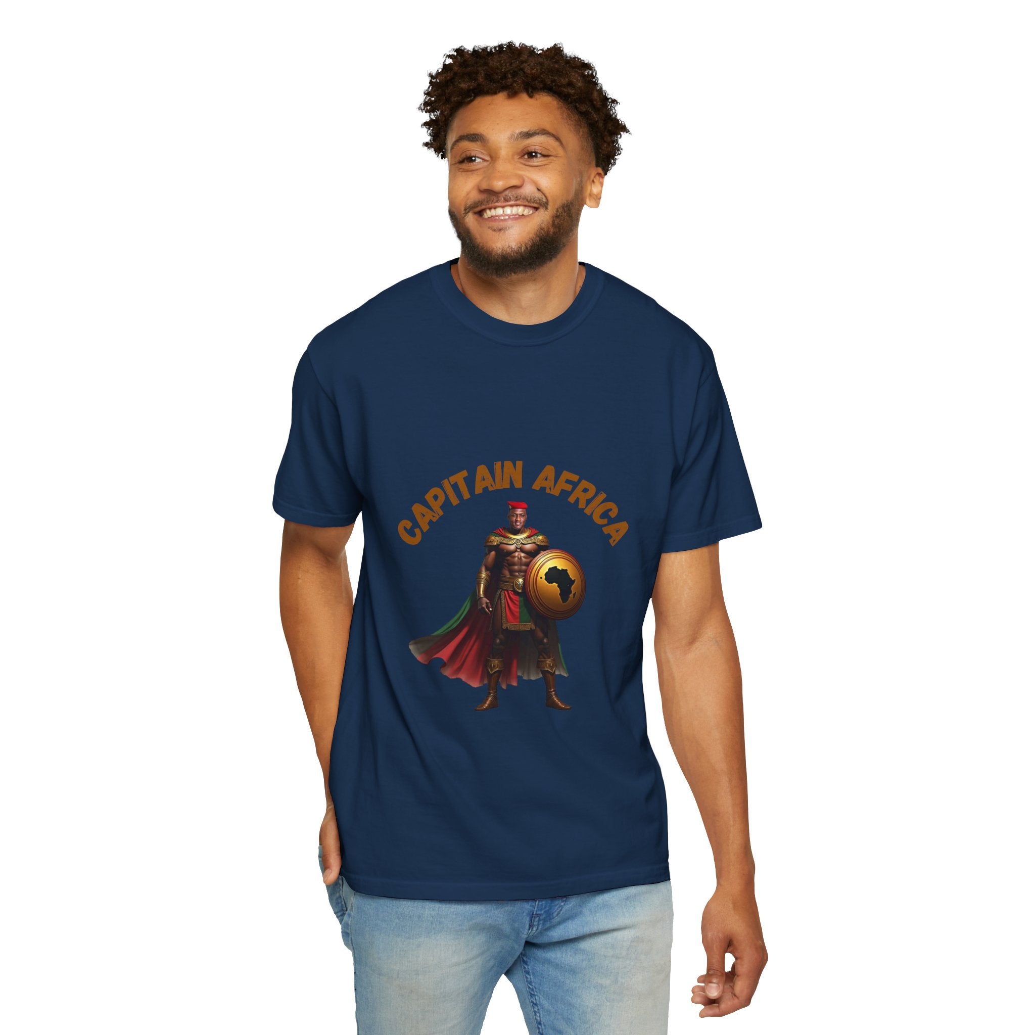 Captain Africa Unisex Garment-Dyed T-Shirt - Bold and Cultural Statement Tee