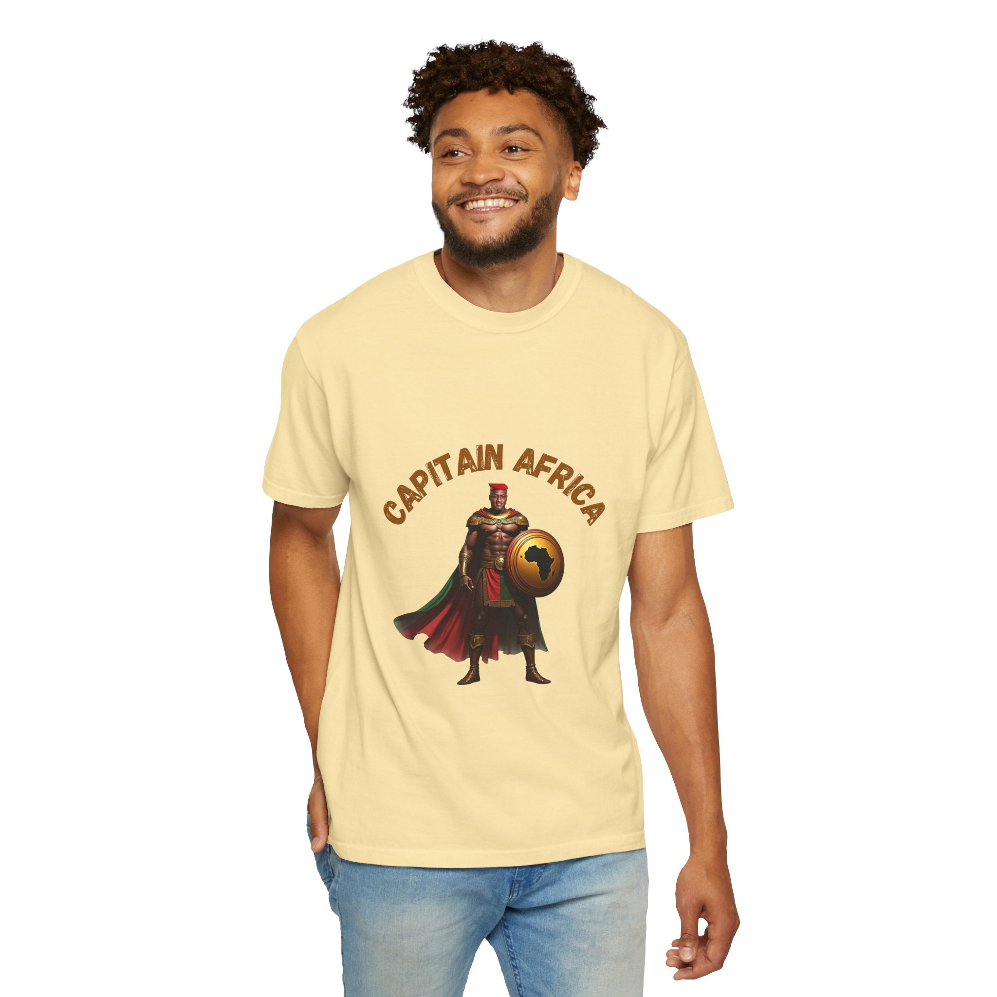 Captain Africa Unisex Garment-Dyed T-Shirt - Bold and Cultural Statement Tee