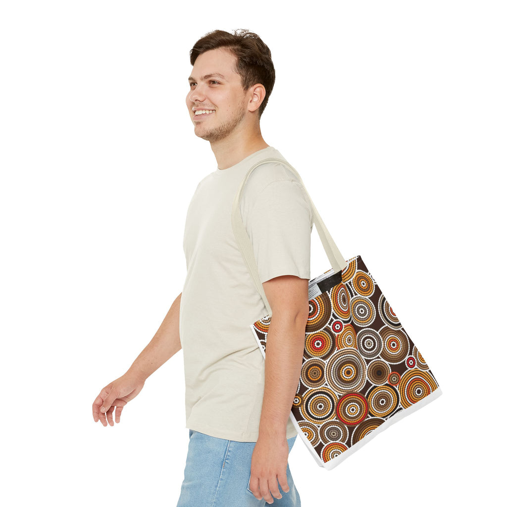 African Print Tote Bag – Echo Circles Pattern | Cultural Heritage Design