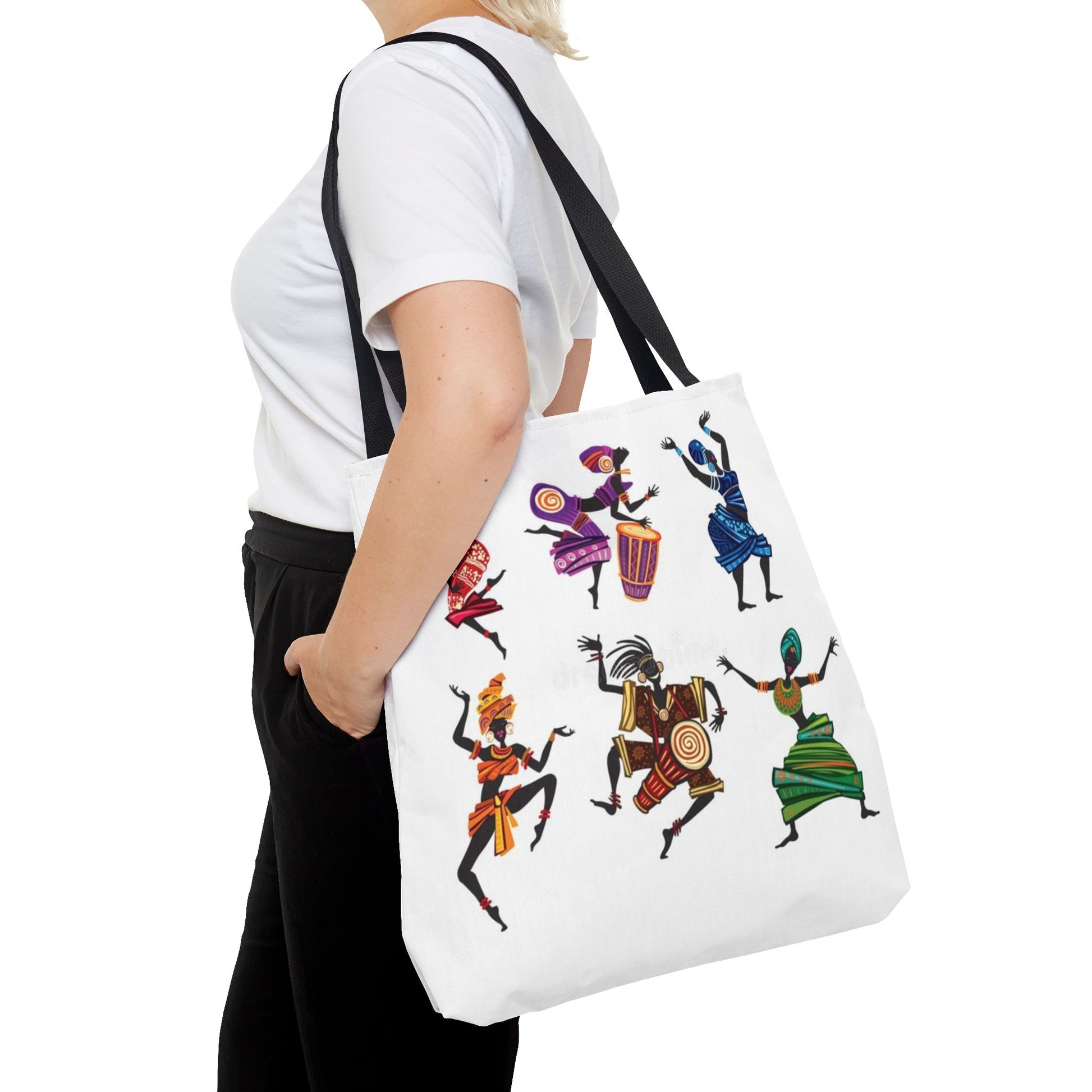 Afro Dance Vibes Tote Bag – Colorful African Dancers Print
